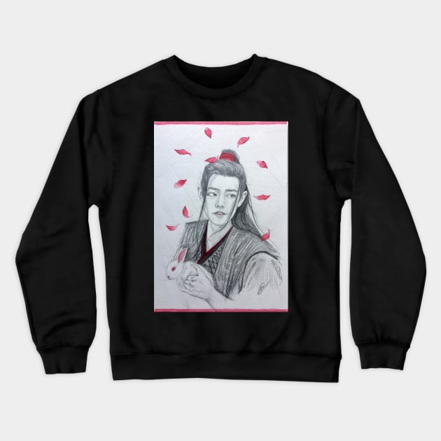 Wei Wuxian (The Untamed) pencil drawing Crewneck Sweatshirt by dangerbeforeyou